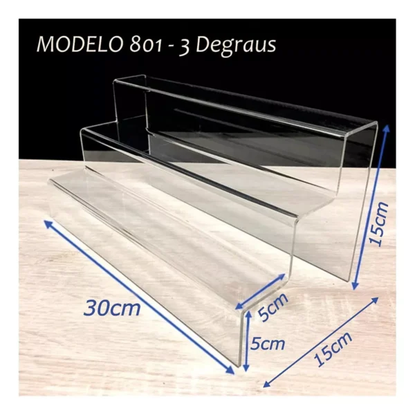 Escadinha Expositor Transparente Para Produtos Diversos - Imagem 2